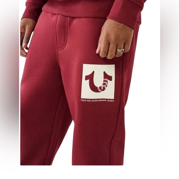 True Religion Maroon Joggers with Logo - Picture 2 of 5